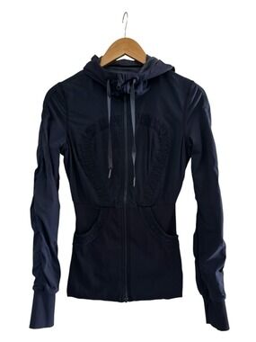 Lululemon Dance Studio Jacket III Inkwell Reversible Hooded Size 6